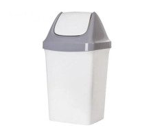 Контейнер 50л пласт. для мусора 50л СВИНГ Бежевый мрамор, РФ