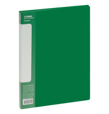 Папка 20 файлов СТАММ А4, 14мм,  600 мкм,, пласт.зеленая, Россия