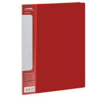 Папка 20 файлов СТАММ А4, 14мм,  600 мкм,, пласт.красная, Россия