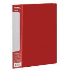 Папка 20 файлов СТАММ А4, 14мм,  600 мкм,, пласт.красная, Россия