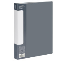 Папка 100 файлов А4 СТАММ"Стандарт,30мм, 800 мкм пласт. серая. РФ