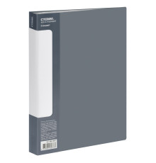 Папка 100 файлов А4 СТАММ"Стандарт,30мм, 800 мкм пласт. серая. РФ