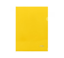Папка-уголок А4 Стамм, 180 мкм, прозрачная, желтая. пластик, РФ