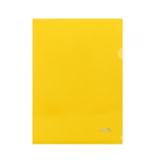 Папка-уголок А4 Стамм, 180 мкм, прозрачная, желтая. пластик, РФ