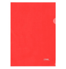 Папка-уголок А4 Стамм, 180 мкм, прозрачная, красная, пластик, РФ