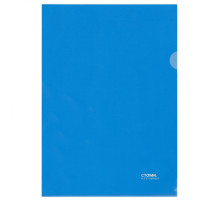 Папка-уголок А4 Стамм, 180 мкм, прозрачная, синяя, пластик, РФ