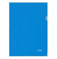 Папка-уголок А4 Стамм, 180 мкм, прозрачная, синяя, пластик, РФ