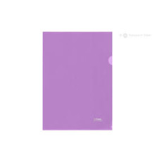 Папка-уголок А4 Стамм, 180 мкм, прозрачная, фиолетовая пластик, РФ