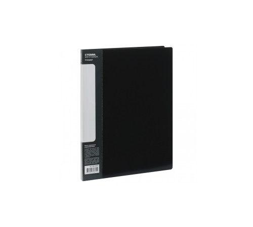 Папка с пружинным скоросшивателем СТАММ А4, 17мм, 700мкм, черная, с внутр. карманом,Россия