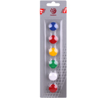 Магниты для доски диам. 20 мм Globus 6шт/упак цветные .РФ