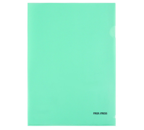Папка-уголок А4 ProfPress, 180 мкм, непрозрачная, зеленая. РФ