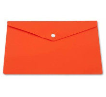 Папка-конверт  А4 на кнопке Бюрократ, оранжевый, непрозрачный 0.18мм. РФ