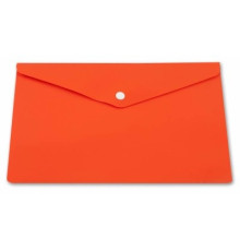 Папка-конверт  А4 на кнопке Бюрократ, оранжевый, непрозрачный 0.18мм. РФ