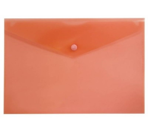 Папка-конверт  А4 на кнопке Бюрократ, красный, непрозрачный, 0.18мм. РФ
