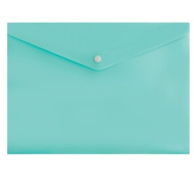Папка-конверт  А4 на кнопке Бюрократ, мятный, кнопка белая, непрозрачный, 0.18мм. РФ