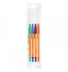 Набор шариковых ручек Стамм "111 Orange", линия 1мм, 4шт, 4цв, РФ