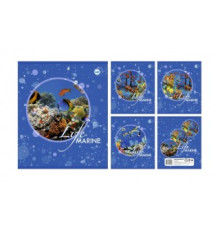 Тетрадь общая А5, 96 л. на скобе клетка обл.карт., Морское королевство, РБ