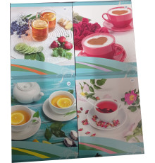 Тетрадь общая А5, 96 л. на скобе клетка обл.карт 170*205мм Чайная пауза,  РБ