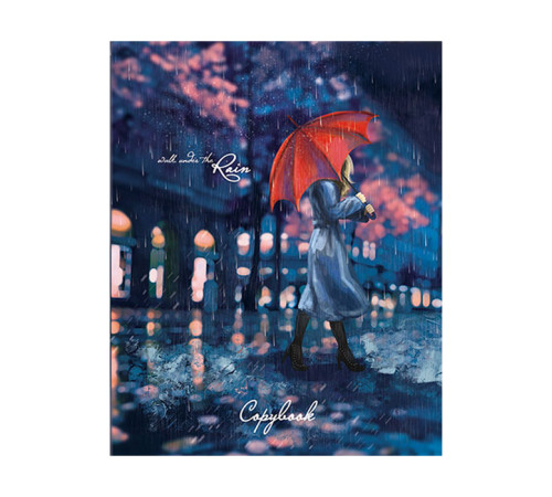 Тетрадь общая А5, 120 л. на кольцах "Под дождём", обложка твердый переплет, ламинация, РФ