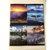 Тетрадь А5,(скоба) 48л,Ф.170*205, КЛЕТКА , серия "Сезоны", РБ