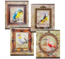 Тетрадь А5,(скоба) 48л,Ф.170*205, КЛЕТКА , серия Мир птиц, РБ