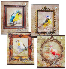 Тетрадь А5,(скоба) 48л,Ф.170*205, КЛЕТКА , серия Мир птиц, РБ