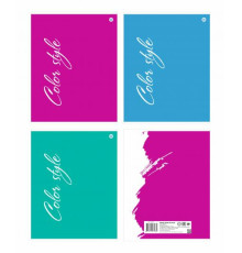 Тетрадь А4, 48 л. на скобе, клетка, ф.205х273мм серия Однотонные, обл.лакиров. картон,РБ