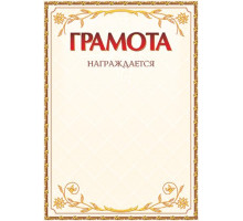 Грамота А4 мел.бумага 250г/м2 с вензелями желт.окант., РБ