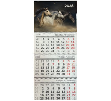 Календарь квартальный "Лошади" на 3 спир.,2026г. РБ