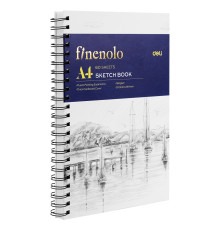 Скетчбук А4 60л на гребне 160гр/м, Finenolo, Deli, Китай