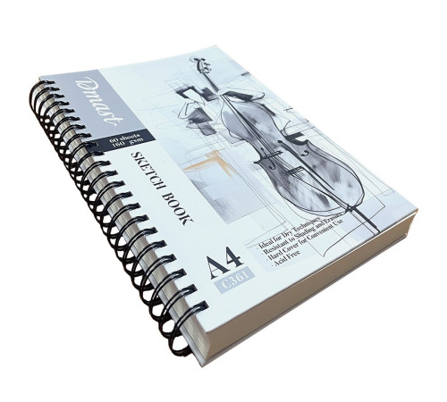 Скетчбук А4 60л на гребне 160гр/м,DMAST, Китай