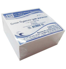 Блок для заметок белый 90*90мм 250гр, пл.80г/м2,уп., РБ