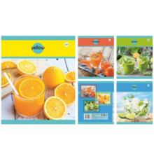 Тетрадь А5,(скоба) 48л,Ф.170*205, КЛЕТКА , серия Цитрусовый коктель, РБ