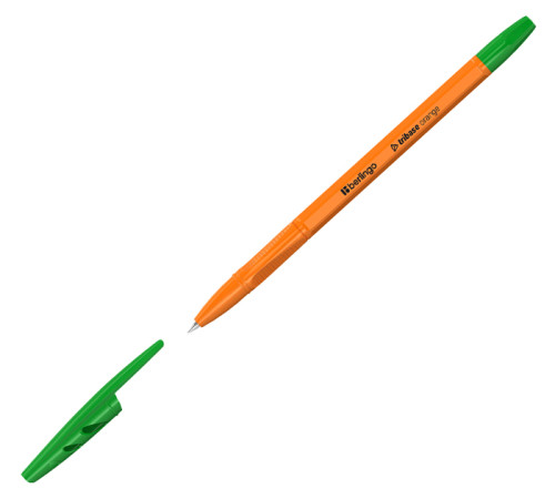Ручка шариковая зелёный стержень, 0,7 мм Berlingо Tribase Orange, корпус оранжевый, Китай