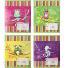 Тетрадь А5~ 18л.лин.скоба, Крутые автомобили ассорти/Дивные животные, РФ