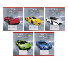 Тетрадь А5 12л линия на скобе "Победители гонок", 165*200 мм, ассорти. РФ