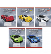 Тетрадь А5 12л линия на скобе "Победители гонок", 165*200 мм, ассорти. РФ