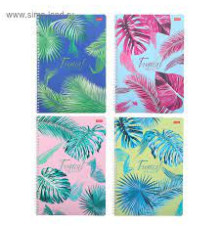 Тетрадь общая А4, 96 л. клетка на гребне Яркие листья,  РФ