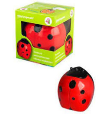 Точилка электрическая пласт. 1 отверстие, Божья коровка, +1 запасное лезвие, китай