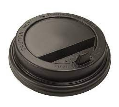 Крышка пластиковая для стакана д=80мм для горячих напитков, 100шт/упак, цв.черный, с клапаном, РБ