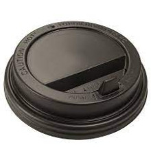 Крышка пластиковая для стакана д=90мм для горячих напитков, 100шт/упак, цв.черный с клапаном, РБ