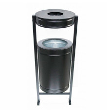 Урна уличная стальная черная 1000*360*360 с пепельницей 35л.. РБ