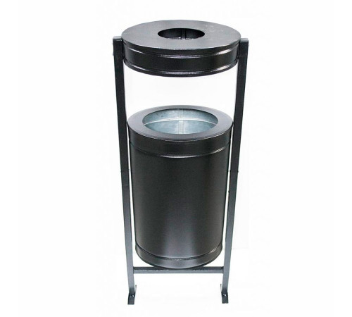 Урна уличная стальная черная 1000*360*360 с пепельницей 35л.. РБ