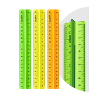 Линейка 20см Стамм, пластиковая с держателем, прозрачная.,неон цвета ассорти, РОССИЯ