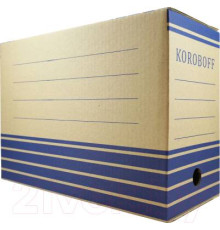 Коробка архивная 150 мм. Koroboff бурый/синий,   арт.оф150б. РБ