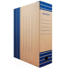 Коробка архивная 200 мм. Koroboff бурый/синий,   арт.оф200б. РБ