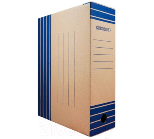 Коробка архивная 200 мм. Koroboff бурый/синий,   арт.оф200б. РБ
