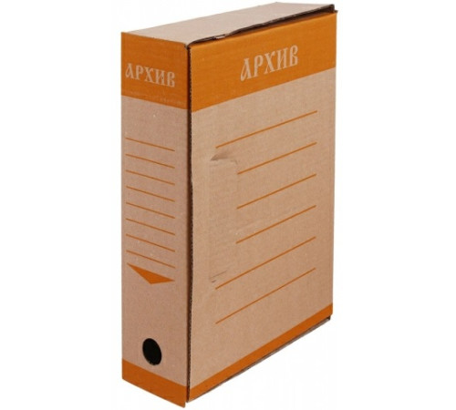 Коробка архивная 80 мм. ECO бурый/оранжевый, 327*80*240мм, РБ